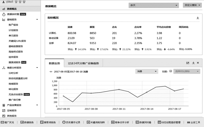 數(shù)據(jù)報(bào)告界面